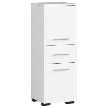 Kylpyhuonekaappi FIN 2D 1SZ, 2 ovea, 1 laatikko, Valkoinen, 30 × 85 × 30 cm
