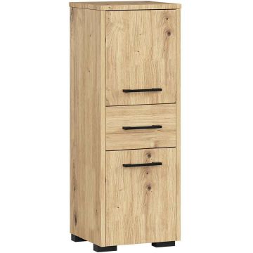 Kylpyhuonekaappi FIN 2D 1SZ, 2 ovea 1 laatikko, ruskea, 30 × 85 × 30 cm
