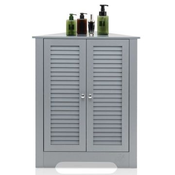 Bathroom cabinet, corner, 2 doors, Gray, 63 × 81.5 × 32 cm