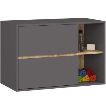 Kylpyhuoneen allaskaappi VAMI W90, 2 laatikkoa, harmaa/ruskea, 90 × 60 × 45,5 cm