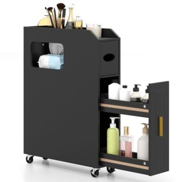 Bathroom cabinet, narrow with pull-out drawer, 50 × 69 × 16 cm