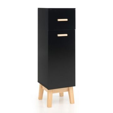 Bathroom cabinet, with drawer and shelves, Black/white, 30.48 × 101.6 × 30.48 cm