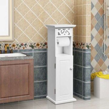 Bathroom cabinet, with toilet paper holder, 20 × 20 × 66 cm