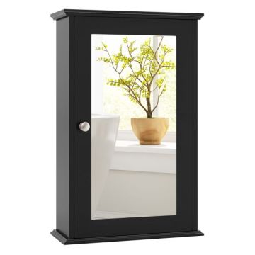 Bathroom cabinet with mirror, 1 door, 34 × 53 × 15 cm
