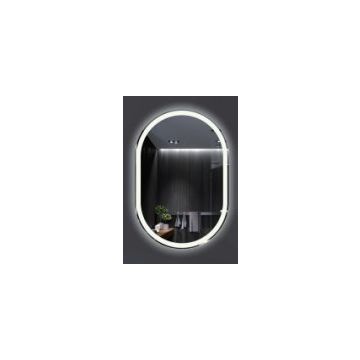 Bathroom mirror, Oval, Silver, 90 × 55 cm