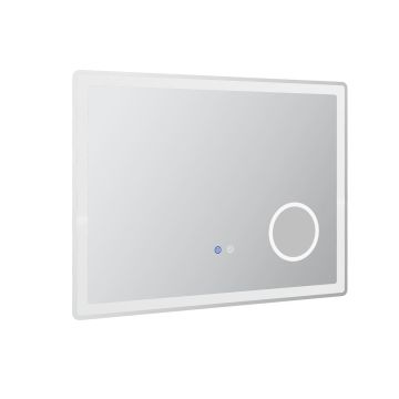 Kylpyhuoneen peili LED-valaistuksella Kleankin 80x3,8x60cm, musta