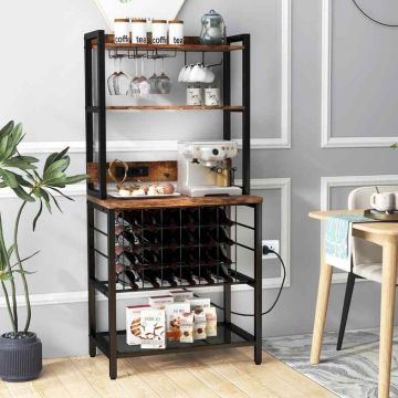 Wine rack, 24 bottles, Brown, 76 × 162.5 × 48 cm
