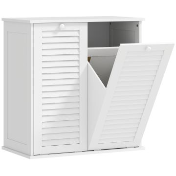 Шкафчик для ванной комнаты с ящиком для белья Homcom 70x38x73 см, белый.