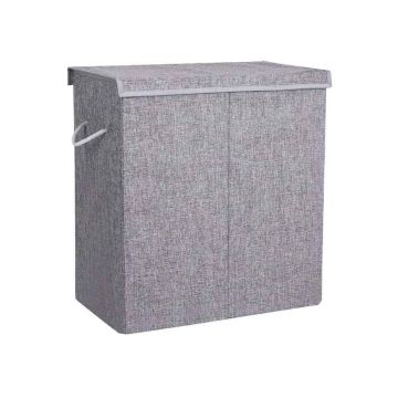 Корзина для белья из искусственного льна 142 л, серая
