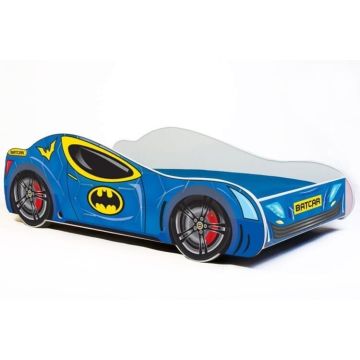 Детская кроватка Car II с матрасом 165 см x 84 см x 49 см, в стиле Бэтмена.