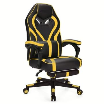 Gaming chair, With extendable footrest, 67 × 64 × 113–123 cm