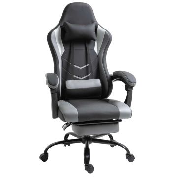 Игровое кресло Vinsetto 62x52x128см, чёрно-серого цвета