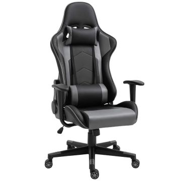 Игровое кресло Vinsetto 67,5x74x136см, черно-серое