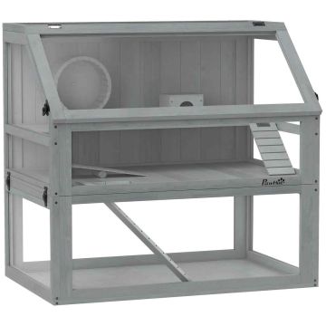 Hamsterihäkki, 3 tasoa tarvikkeilla, 80 × 76 × 50 cm