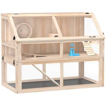 Hamsterihäkki, Kolmitasoinen, 95 × 76 × 53 cm