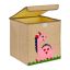 Taitettava laatikko kannella 33x33x33cm., beige/sininen/pinkki