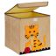 Taitettava laatikko kannella 33x33x33cm., beige/oranssi/musta