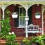 Set of 3 hanging pots, black/white