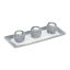 Набор из 3 подсвечников и подноса, светло-серый/белый