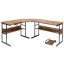 Письменный стол 170x150x75см, коричневый/чёрный цвет