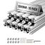 Alumiiniset suulakepuristusprofiilit VEVOR 2020T-100-10-Y, 10 kpl, Hopeanvärinen, 20 × 20 × 1000 mm