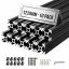 Alumiiniekstruusioprofiilit VEVOR 2020T-122-10-H, 10 kpl, Musta, 2 × 1,2 × 134 cm