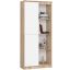 Office shelf AKORD R80 CLP, 1 door, 8 shelves, oak/white, 80 × 180 × 35 cm