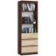Office shelf AkordV2 R60, 3 drawers and 3 shelves, brown/oak color, 60 × 180 × 35 cm