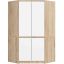 Corner wardrobe S100 CLP, 4 doors, brown/white, 100 × 180 × 50 cm