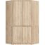 Corner wardrobe AKORD S100 CLP, 4 doors, brown, 100 × 180 × 50 cm