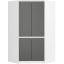 Corner wardrobe S100 4D CLP, 4 doors, white/gray, 100 × 180 × 50 cm
