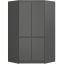 Corner wardrobe S100 CLP, 4 doors, gray, 100 × 180 × 50 cm