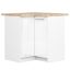 Keittiön kulmakaappi OLIWIA S90/90, 2 ovea, Valkoinen, 90 × 85 × 46 cm