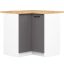 Kulmakeittiökaappi OLIWIA S90/90, työtasolla, valkoinen/harmaa, 90 × 85 × 46 cm