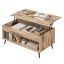 Coffee table VASAGLE, with hidden compartment, brown/black, 100 × 45/58.5 × 50 cm