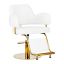 Barber chair Gabbiano Linz NQ, white with gold base, hydraulic height adjustment