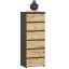 Lipasto AKORD CL6, 6 laatikkoa, harmaa/ruskea, 40 × 109 × 35 cm