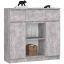 Lipasto K100, 2 ovella ja 3 laatikolla, harmaa, 101 × 98 × 35 cm
