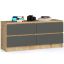Lipasto K120 4SZ, 4 laatikkoa, ruskea/harmaa, 120 × 55 × 40 cm