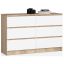 Lipasto K120 CLP, 6 laatikkoa, valkoinen/ruskea, 120 × 77 × 40 cm