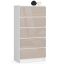 Lipasto K60, 5 laatikkoa, valkoinen ja beige, 60 × 121 × 40 cm