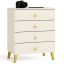 Lipasto MOBI K-04, 4 laatikkoa, beige/kultainen, 60 × 73 × 37 cm