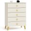 Lipasto MOBI K-05, 5 laatikkoa, beige/kultainen, 60 × 89 × 37 cm