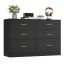 VASAGLE CUSTOS Chest of Drawers, 6 Drawers, Black, 40 × 78 × 119 cm