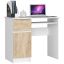 Computer desk Piksel, left, white/oak, 90 × 77 × 50 cm