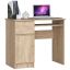 Computer desk PIKSEL, left, brown, 90 × 77 × 50 cm