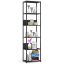 Shelving unit, 6 shelves, black, 50 × 192 × 32 cm