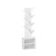 VASAGLE Custos tree-shaped bookshelf, 2 open shelves, White, 20.3 × 123.2 × 38 cm