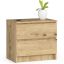 Bedside table, 2 drawers, oak color, 60 × 55 × 40 cm