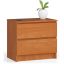 Bedside table AKORD K60 2SZ, 2 drawers, brown, 60 × 55 × 40 cm